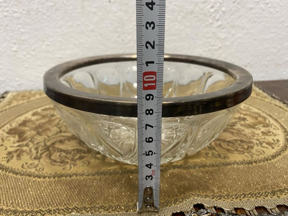 Кристална фруктиера с посребрен борд