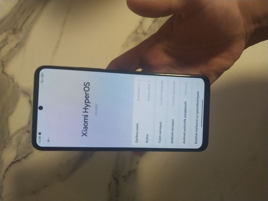 Redmi not 12 6/128gb kar dok yoq