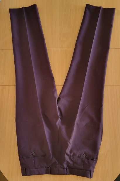 Pantaloni stofa barbati grena M 88cm noi
