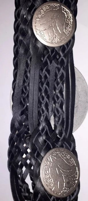 Cordon dama / 110 cm / piele & aluminiu / perioada comunista