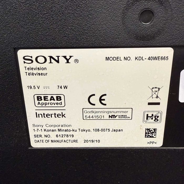 Телевизор Sony Bravia KDL-40WE665 Smart TV – 40" Full HD