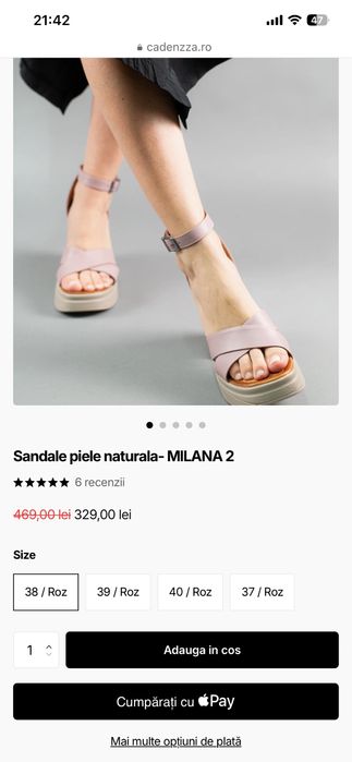 Sandale de dama din piele naturala