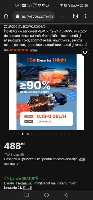 Vevor Incalzitor aer Diesel 8kw Vevor Sirocou