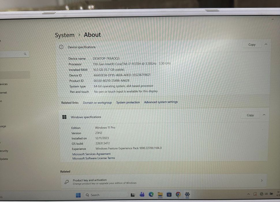 ASUS TUF Dash f15 fx516pr