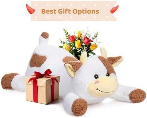 Нова Голяма плюшена крава 90 см мека възглавница за гушкане деца игра