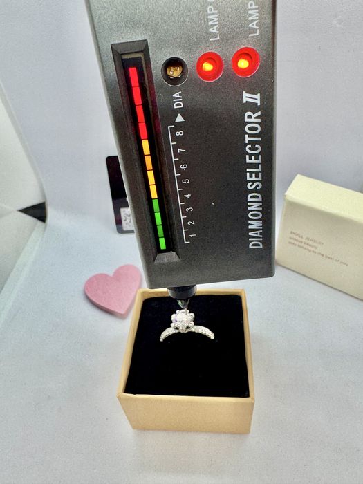 Сребърен пръстен с мойсанит ( диамант) 1 карат