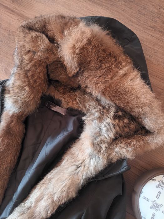 Парка с естествена заешка кожа