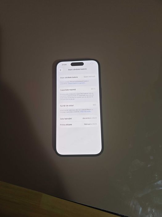 iPhone 16 128GB 93% viața bateriei