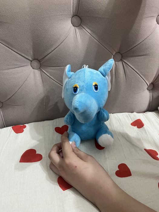 Мякгая игрушка синий слоник