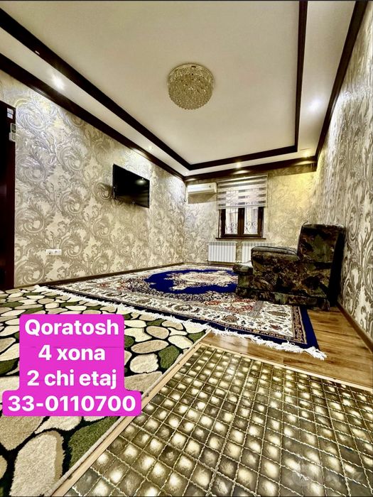 Qoratoshda 4 xonali 100 kvm li 2 chi etajda uy sotiladi. O’zimiki