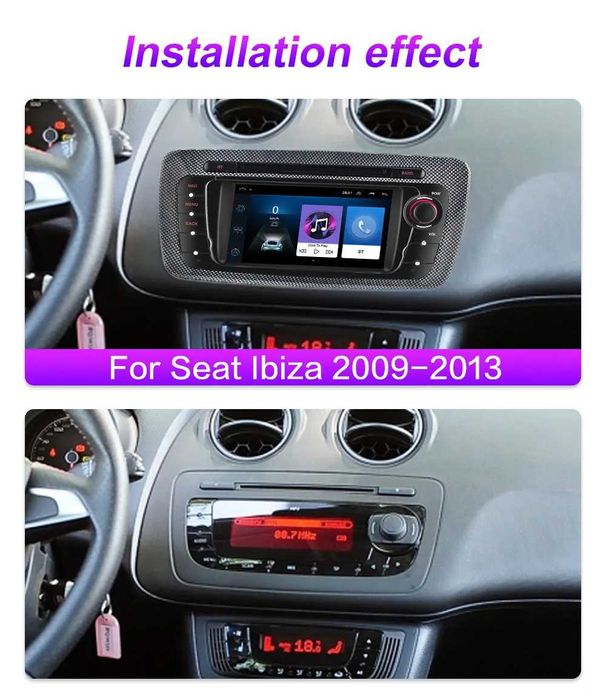 Мултимедия за Seat Ibiza Двоен дин Навигация 2 DIN плеър Android Сеат