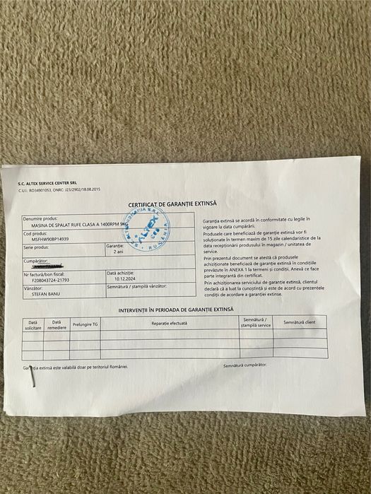 Masina de spalat rufe