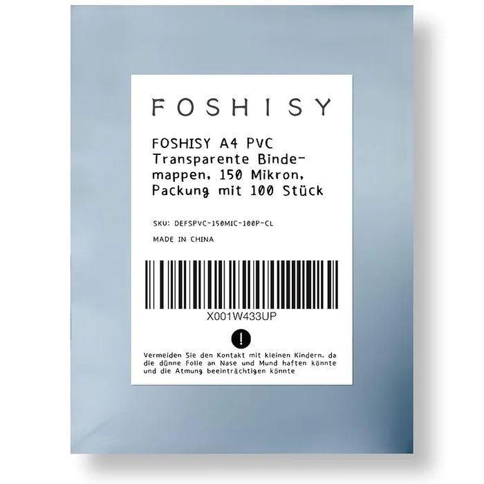 100 folii transparente PVC, 150 microni