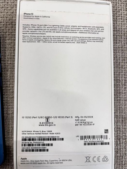 IPhone 13, 128 Gb, blue