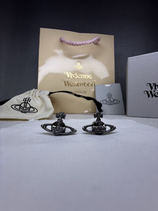 Cercei VIVIENNE Westwood ”mini bas relief”, negru