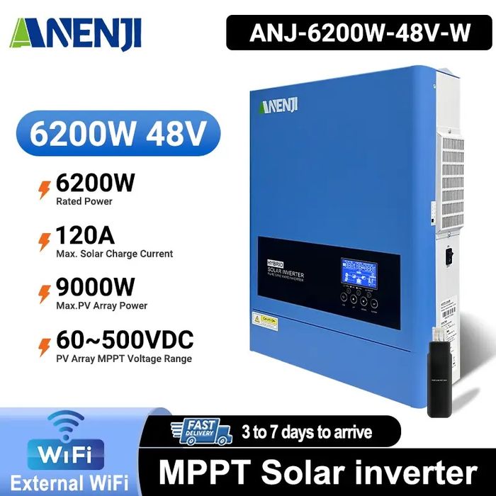 ANENJI 6.2KW 48V Hybrid Solar Inverter wifi