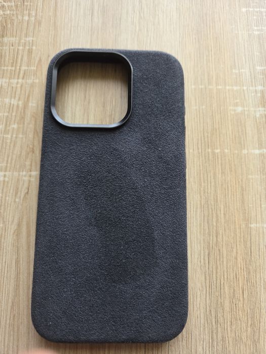 Husa iphone 14 si 15 simplu, piele Alcantara, MagSafe