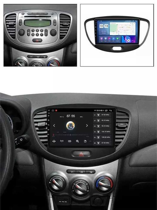 Navigatie Android 14 Hyundai i10 2007-2013 1/8 Gb Waze CarPlay +Camera