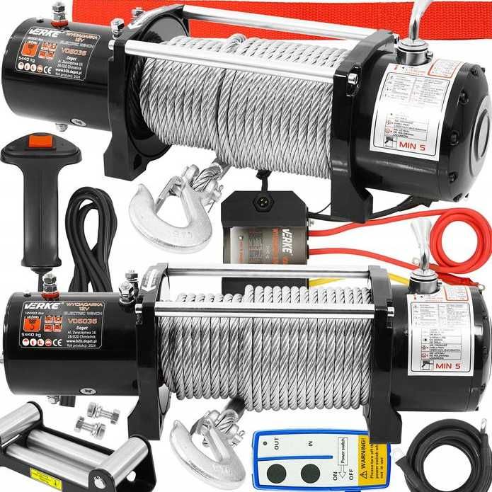 Troliu Auto 13.500 LBS 12V cu Sufă Sintetică Ușor Sigur Nou cu Factură