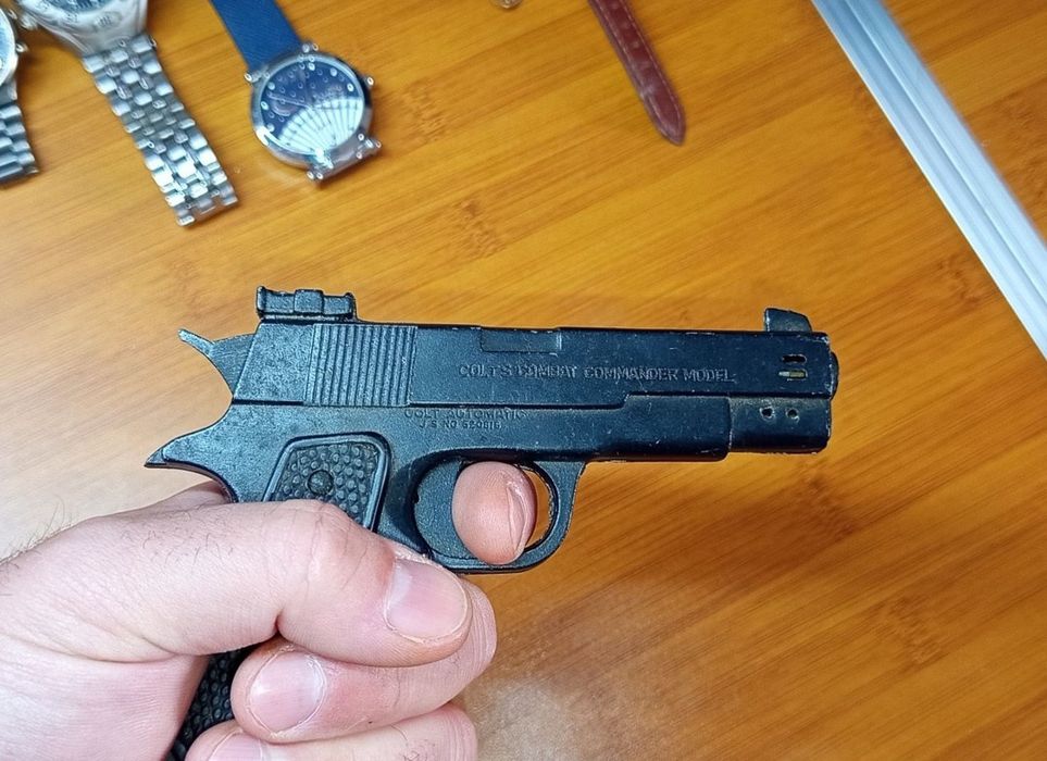 Pistol vintage de panoplie Colt Combat,full metal