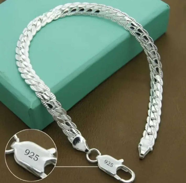 Браслет серебренным покрытием пробы 925