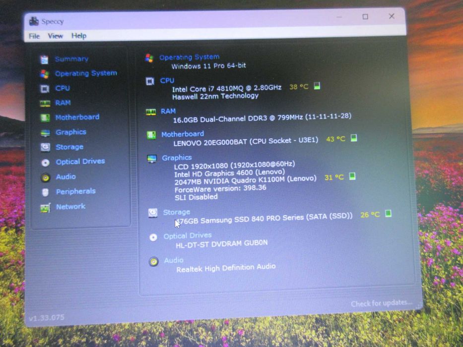 Лаптоп Lenovo Thinkpad W541,i7-4810MQ,16GB RAM,500GB SSD, нова батерия