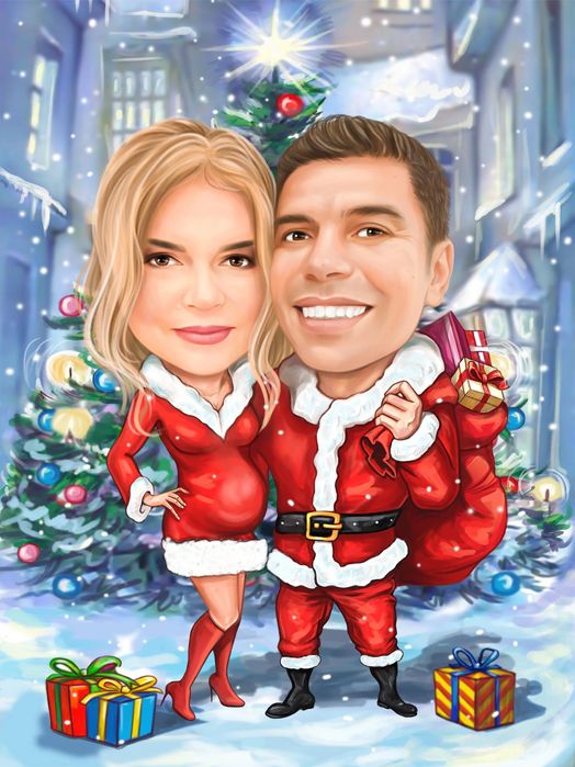 Коледен подарък за семейство и приятели – персонална карикатура