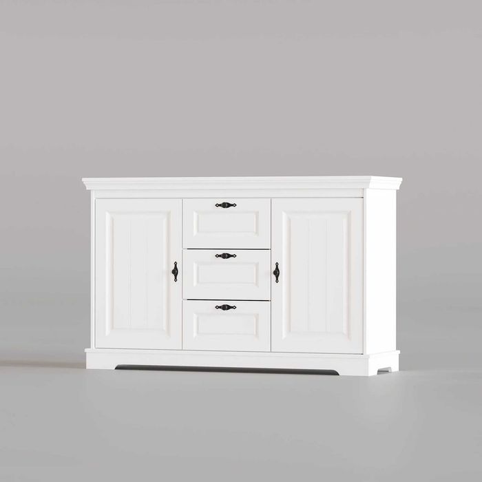 Comoda lemn masiv Cleopatra, 2 usi + 3 sertare, 150x45x90 cm