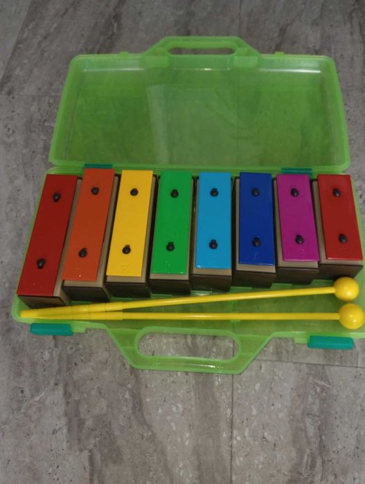 CeleMoon Музикална играчка ксилофон 8 ноти за деца, цветни резонаторни