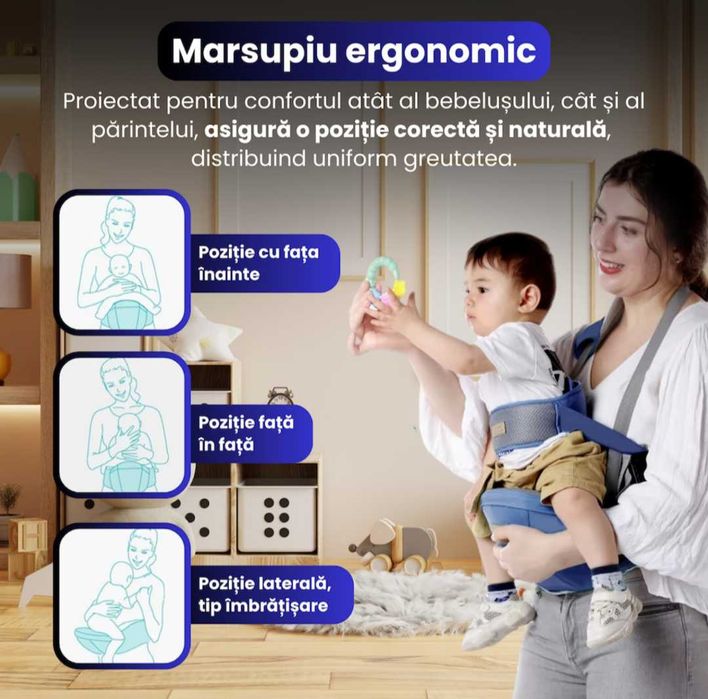 Vand marsupiu ergonomic pentru copii