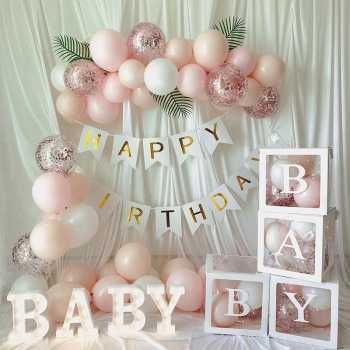 Кутии за балони Baby, Love. Украса за първи рожден ден, Украса