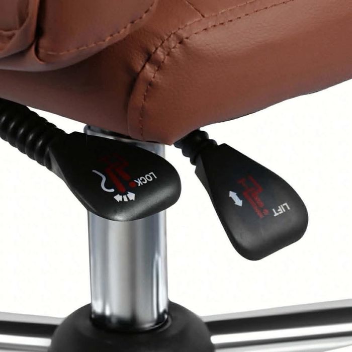 Ергономичен офис стол с лумбална опора от еко кожа