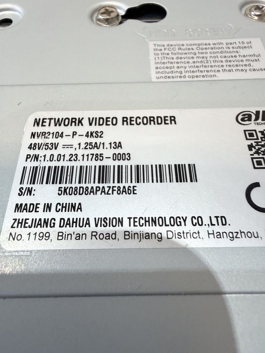 NVR Dahua 2104-p-4KS2 POE HDD 1Tb