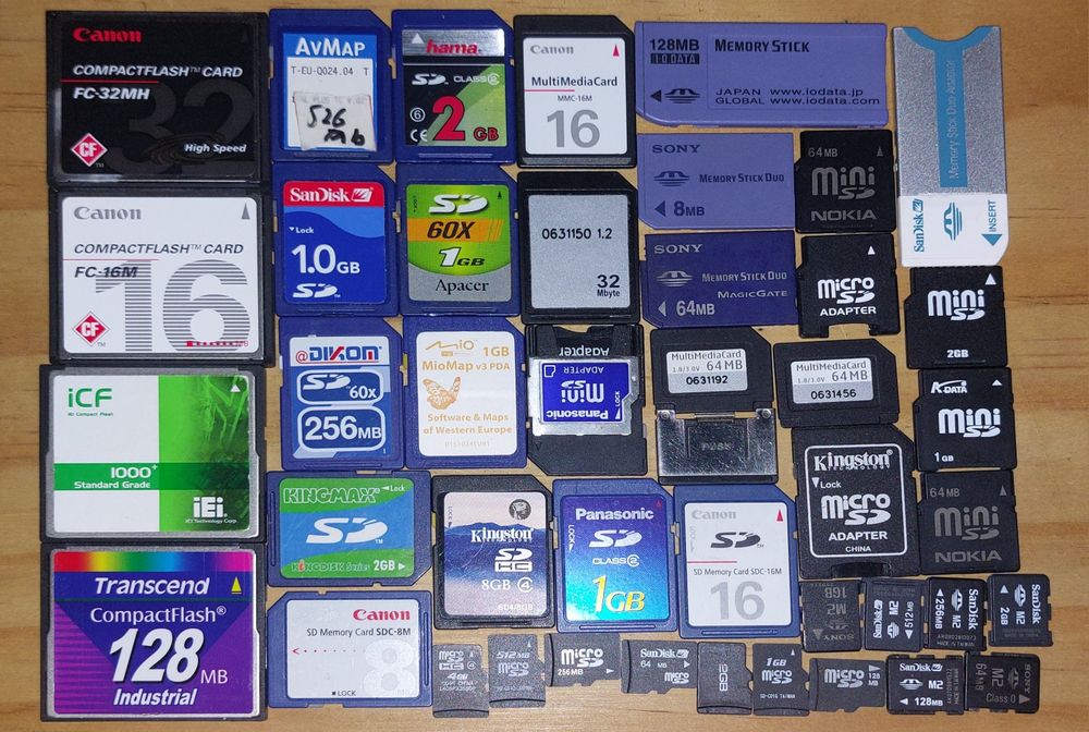 Carduri miniSD, microsd, MMC, CompactFlash, Memory Stick Duo  sau M2
