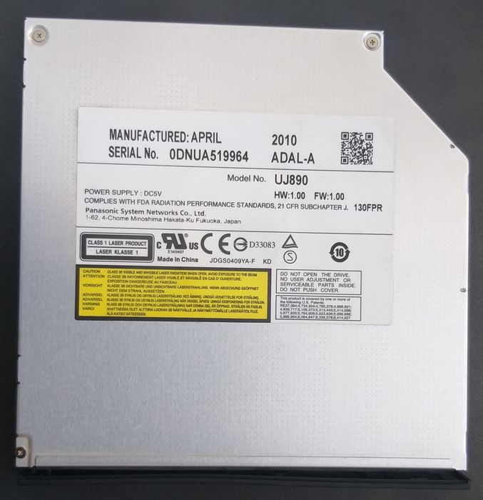 Unitate optica Panasonic UJ890 12.7mm, SATA, CD DVD