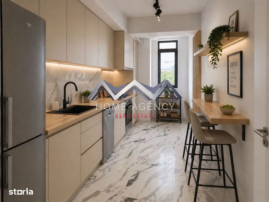 Apartament 2 camere Otopeni central | parcare subterană + bucătărie în