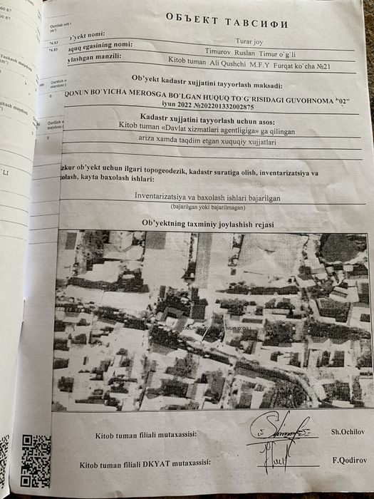 Qashqadaryo viloyati, Kitob tumani, Ali qushchi MFY, Furqat 21