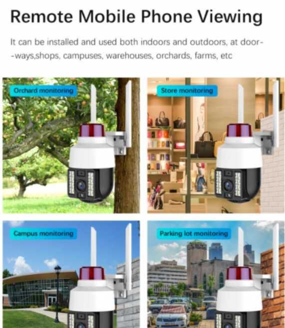 Бебефон 360° AutoTracking WiFi Видеонаблюдение PIR Сензор Движение Водонепромокаема ULTRA FHD 8MP H.265X PTZ 5хZoom Следяща Камера PIR Цветна Нощем
