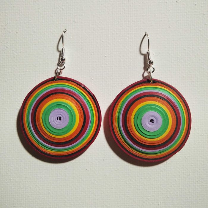 Обици - квилинг техника