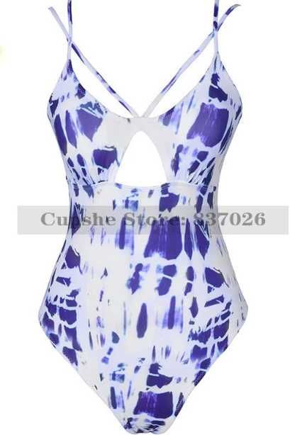 Нов цял бански размер M - L мотив tie & dye