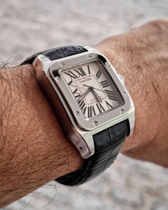 cartier santos 100xl кожа