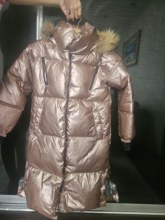 Пуховик зимний розовый