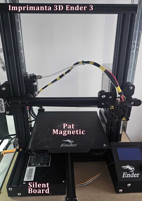 Imprimanta Creality 3d Ender-3 DIY 3D cu Silent Board, Varf 0.4 nou,