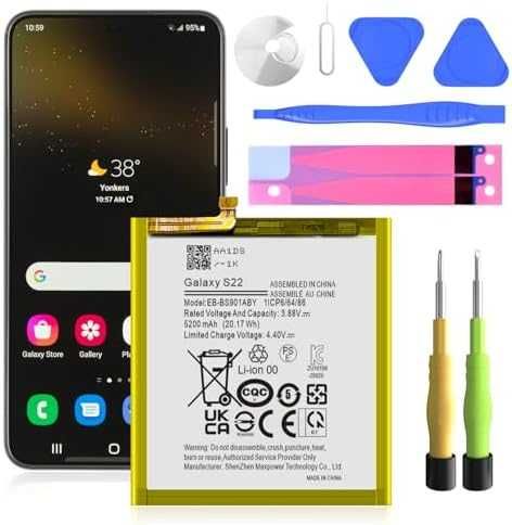 Нова Батерия за Samsung Galaxy S22 5G 5200mAh EB-BS901ABY с инструменти Ремонтен комплект
