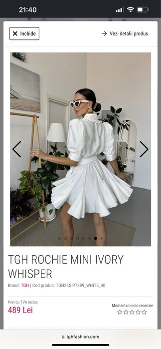 Rochie alba de vara / de vacanta TGH