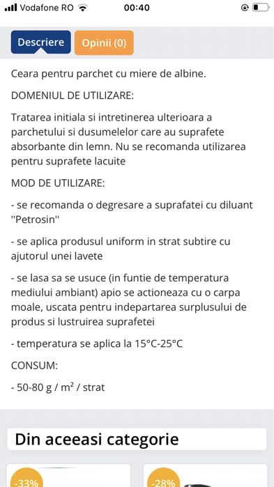 Ceara pentru parchet