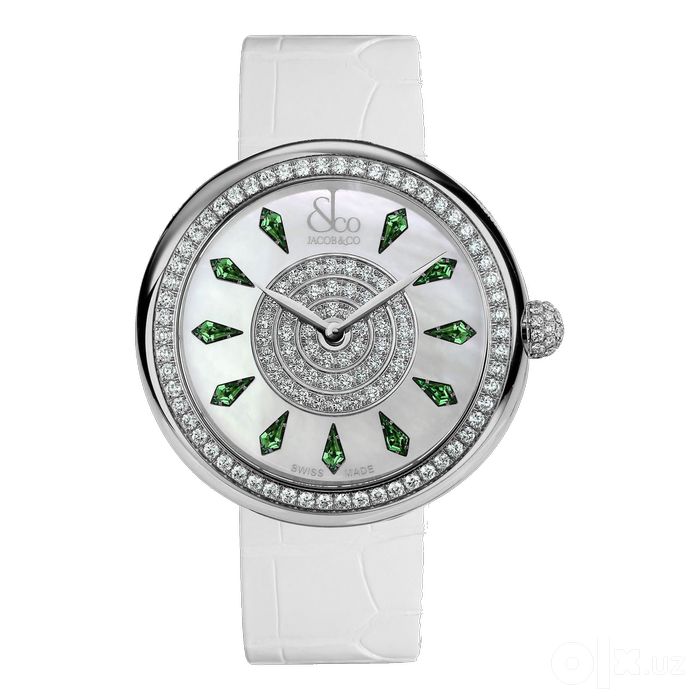 Jacob & Co Brilliant One Row 38 mm Tsavorites Stainless Steel