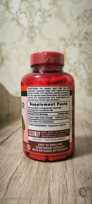 Apple Cider Vinegar 1200 mg — Tabiiy ozish va Detoks!