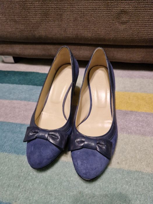 Pantofi dama, piele intoarsa, bleumarin, marime 37