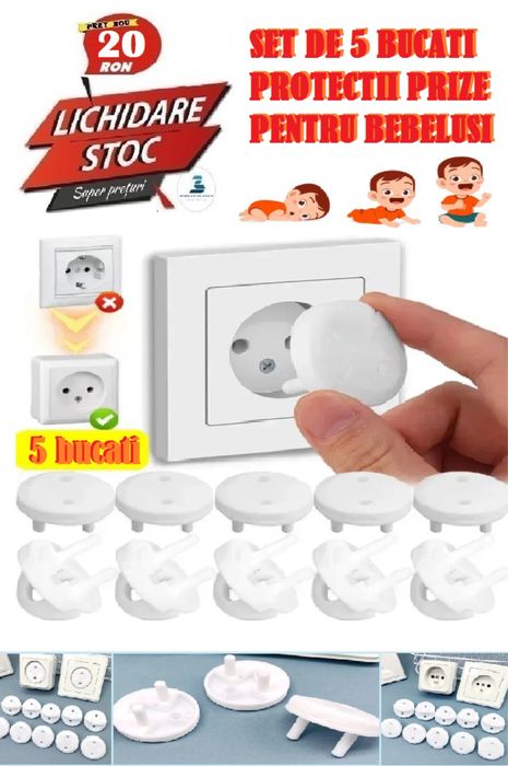 Set de 5 bucati de protectii prize pentru bebelusi - Germania